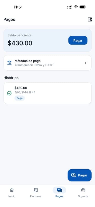 Pagos en la app iCentral.